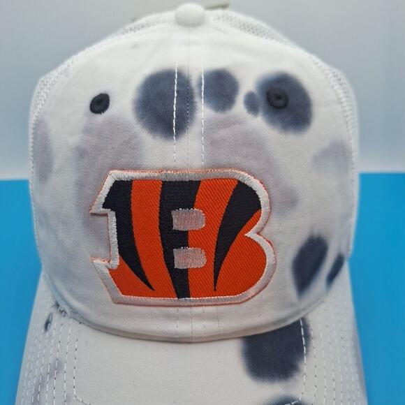 Cincinnati Bengals Tie Dye Trucker Snapback Patch Hat Cap NFL The Game Cotton - Picture 2 of 7